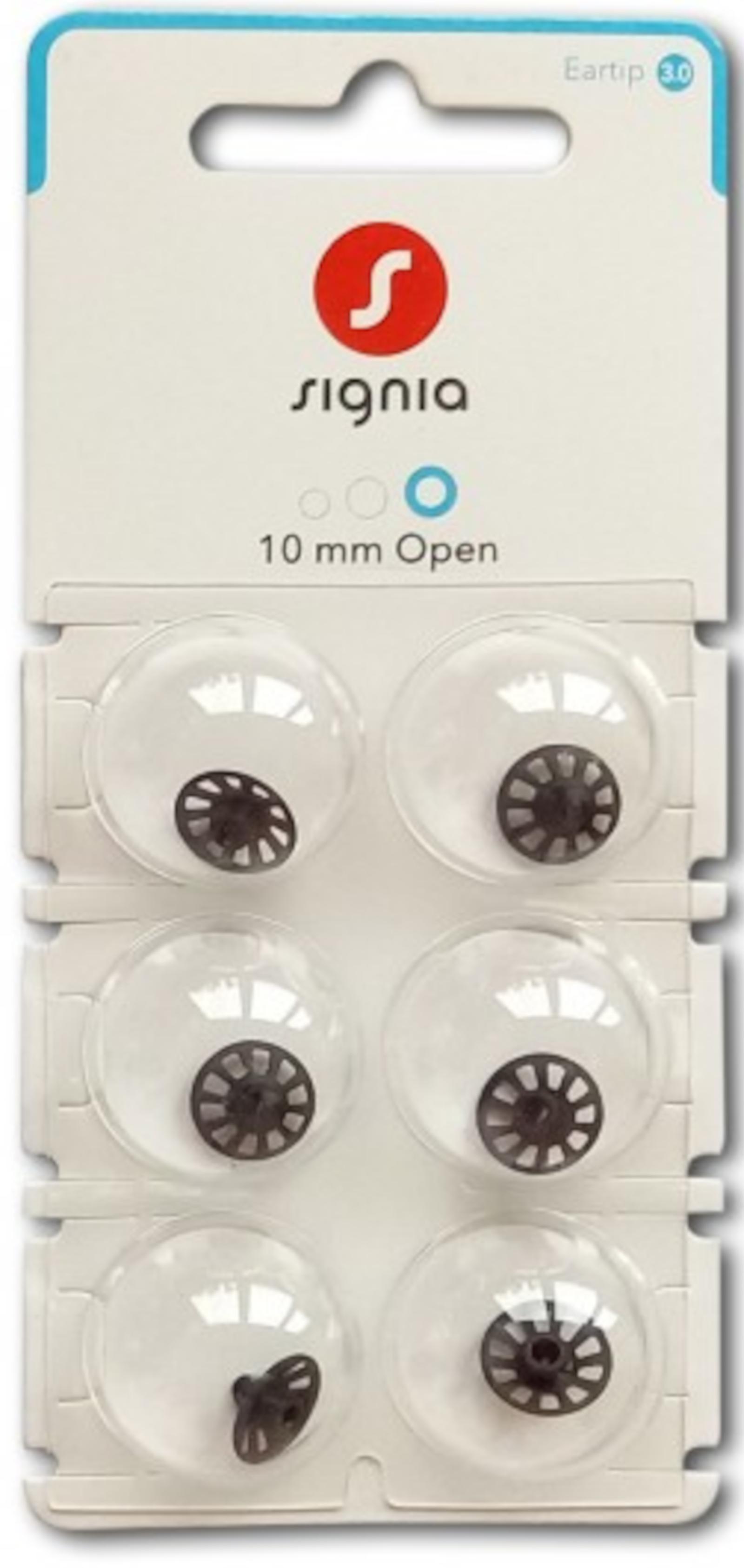 Signia Eartip 3.0 10 mm Open Domes 6er Blister Blau Hörgeräteschirmchen Silikon 10993698