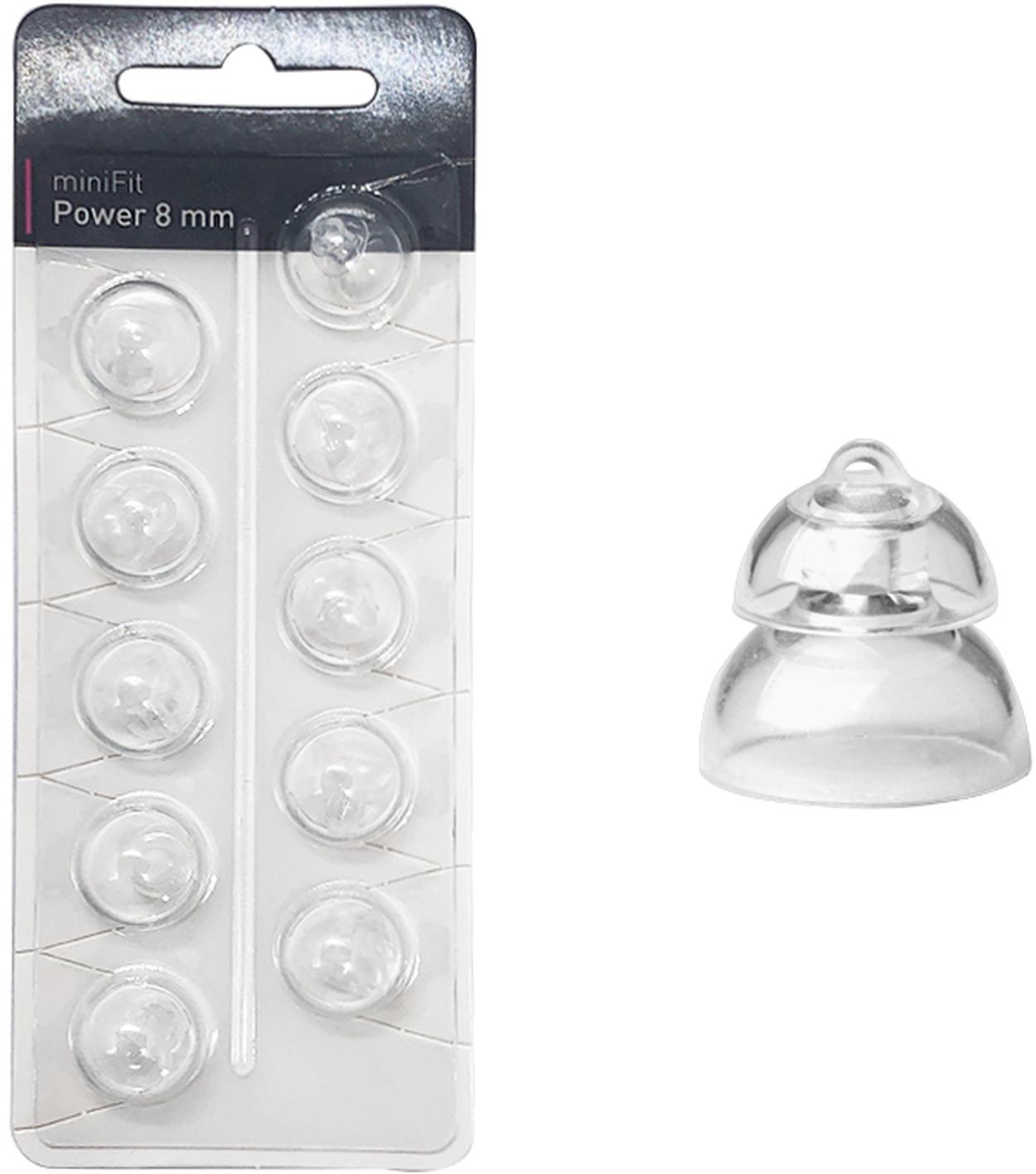 EWANTO miniFit 10er Blister 8 mm Power wie Oticon Domes Kuppeln Schirmchen für oticon miniFit Ex-Hörer MIFTP8M