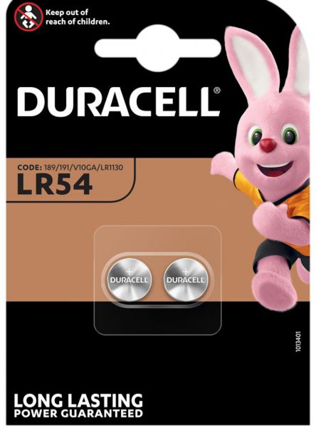 Duracell 12x G10 LR54 2er Blister Batterie LR54/189