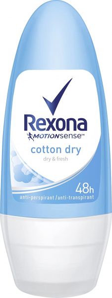 Rexona 50x MotionSense Deo Roll-On Cotton Dry Anti-Transpirant mit 48 Stunden Schutz gegen Körpergeruch und Achselnässe 50 ml