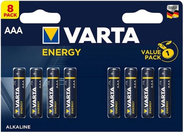 Varta 2x Energy 8er Blister AAA Alkaline 1,5V LR03 Micro Ministilo MN2400 4103