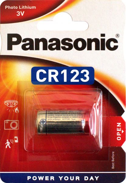 Panasonic 8x Lithium Power Photo Batterie 3V CR123 1400 mAh CR-123AL