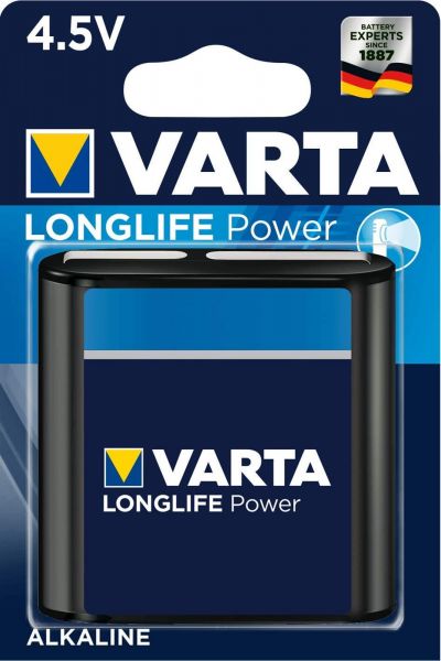 Varta Longlife Power Alkaline 4,5 V Batterie 1er Blister Normal 3LR12 Piatta Flachbatterie 4912