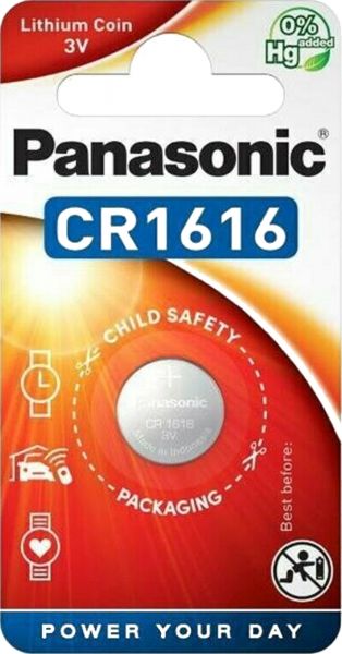 Panasonic 2x Lithium 3V Zelle 1er Blister CR1616 Knopfzelle Lithium Coin CR-1616EL/1B