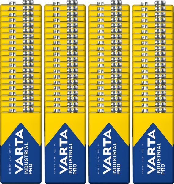 Varta 200x Industrial Pro 9V Block Batterie 6LR61 Bulk 4022