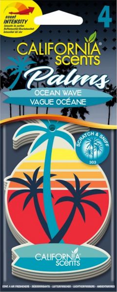 California Scents Lufterfrischer Palm 4er Packung Geruchsorte Ocean Wave 4 Duftpalmen Air Fresheners CPA066-4EU 149853
