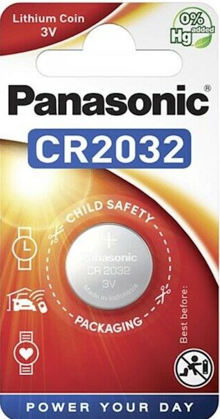 Panasonic 120x Lithium 3V Zelle 1er Blister CR2032 IEC C Knopfzelle CR-2032EL/1B