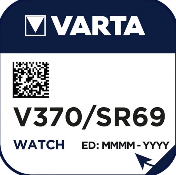 Varta Watch Uhrenzelle Knopfzelle SR 920 W V370 Silber-Oxid 30 mAh 1,55 V 1er Blister V 370