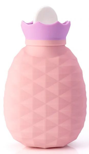 EWANTO Mini Ananas Silikon Wärmflasche 200 ml Bettflasche Handwärmer für Erwachsene und Kinder Pink WAP-01