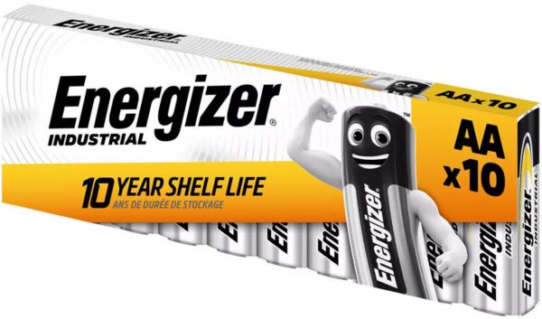 Energizer 10er Industrial AA Mignon Alkaline EN91LR6 L91 MN1500 1,5V Batterien E300638702 Blister E300638702