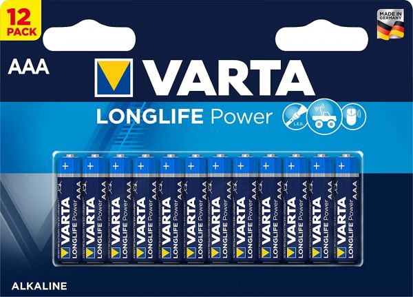 Varta 2x Longlife Power AAA Micro Alkaline Batterie 12er Blister ehem. High Energy 4903