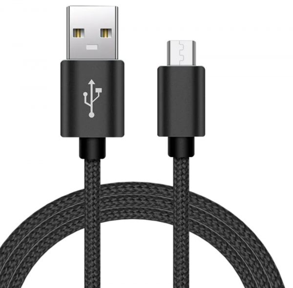 EWANTO 1m USB-A (m) auf micro USB (m) Kabel, Schwarz Ladekabel 3A, Android Smartphones Tablets Kamera und Computer MULS-01