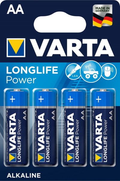 Varta 100x Longlife Power AA Mignon Alkaline Batterie 4er Blister 4906