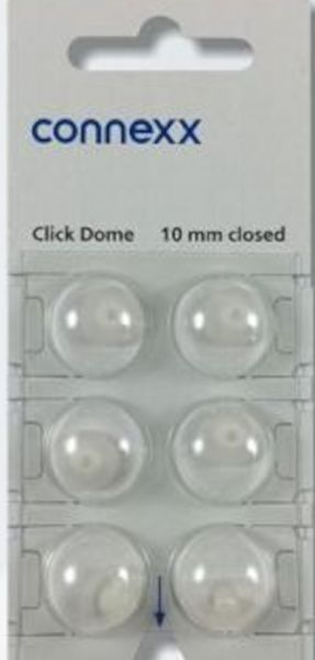 connexx Click 10 mm closed Dome 6er Blister Weiß Hörgeräteschirmchen Silikon 10426013