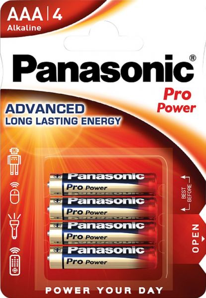 Panasonic Pro Power Micro AAA, LR03 Alkaline 4er Blister MN2400 LR03XEG/4B LR03PPG/4BP