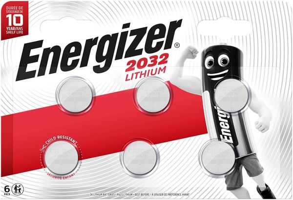 Energizer Lithium 3V Zelle 6er Blister CR2032 IEC C Knopfzelle ECR20326