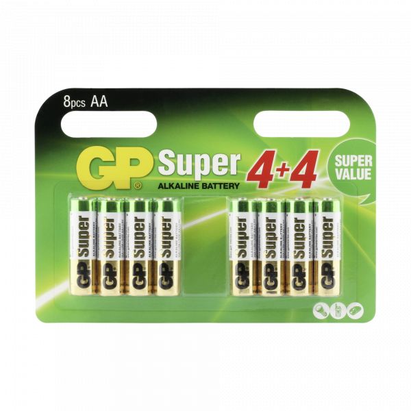 GP 4x Super Alkaline Mignon AA 1,5V LR6 8er Blister GP15A4/4PE-2PD8