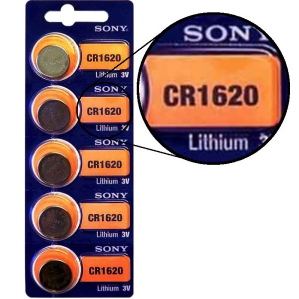 Sony 5x CR1620 5er Blister 3V Batterie Lithium Knopfzelle SCR1620