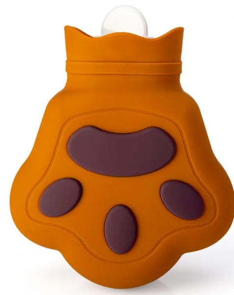 EWANTO Mini Silikon Bärentatzen-Form Wärmflasche 200 ml Bettflasche Handwärmer für Erwachsene und Kinder Hellbraun WBB-01