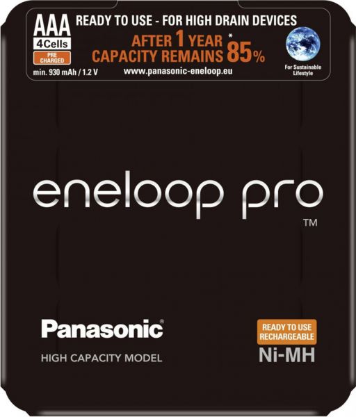 Panasonic 5x eneloop Pro AAA Akku Micro min. 930 mAh 4er Blister 1,2 V LSD in der Aufbewahrungsbox BK-4HCDE/4LE