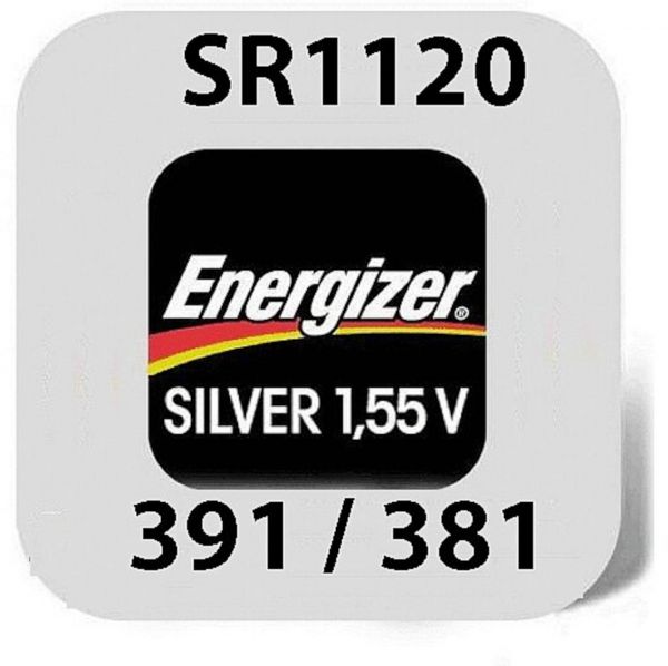 Energizer Uhrenbatterie 391/381 SR1120W SR1120SW SR55 E001093906 1,55V Silberoxid Uhrenknopfzelle in 1er-Miniblister E001093906