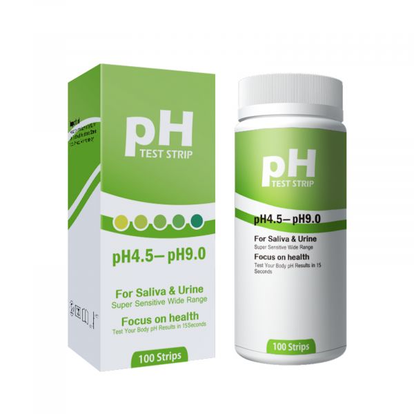 EWANTO pH-Teststreifen Speichel- und Urintest pH 4,5 - pH 9,0 100 Streifen hoch empfindlich großes Messspektrum Indikator-, Lackmuspapier TS-2
