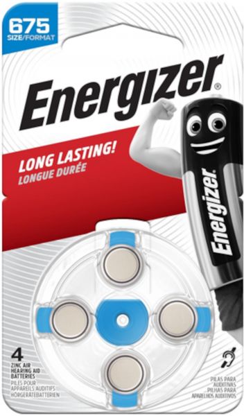 Energizer Hörgeräte-Batterie Nr. 675 Turn & Lock in 4er Blister PR44 1,45V E001082207 E001082207