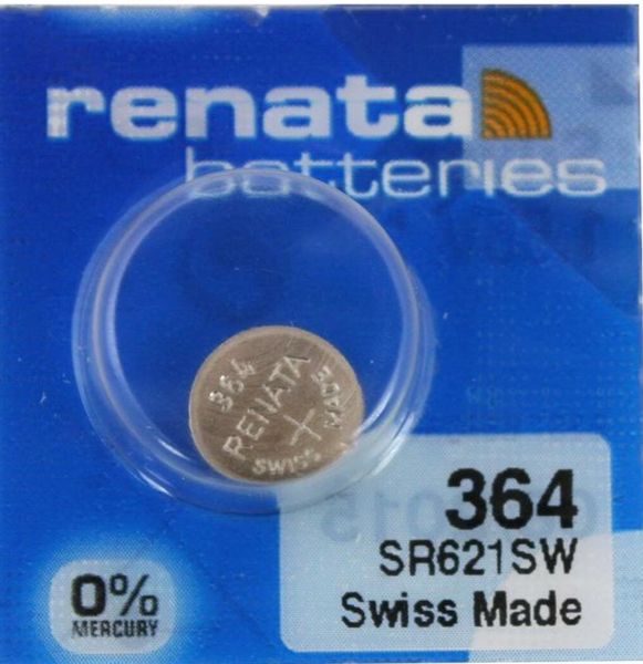 Renata Watch 364 Uhrenbatterie SR621SW MF 0% Mercury 1,55 V Battery 1er Blister (aus 10er Stripe) 364