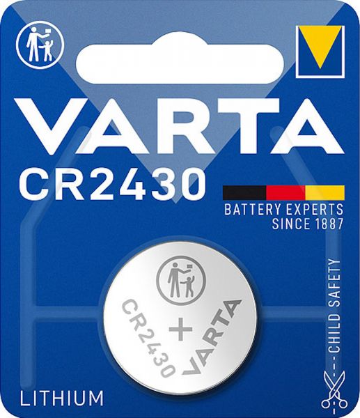 Varta CR2430 1er Blister 3V Batterie Lithium Knopfzelle 280 mAh 6430 VCR2430