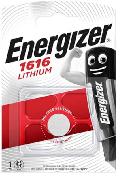 Energizer Knopfzellen CR1616 3V Lithium in E300843906 1er-Blister E300843906