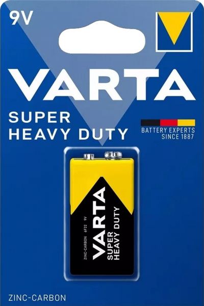 Varta SUPER HEAVY DUTY 9V Block Zink-Kohle-Batterie 1er Blister 6F22 2022