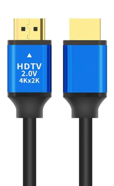 EWANTO 1.5m 4k HDMI (m) schwarz/blaues Kabel Multifunktionskabel für DVD, 4k TV, Blu-ray, PS5/Xbox Series HDM-02