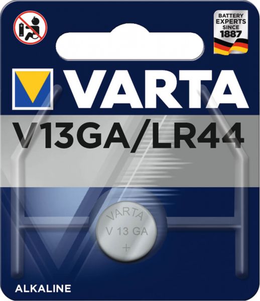 Varta Knopfzelle Alkali-Mangan LR44 1er Blister LR1154 357A GPA76 82 1,5V 4276 AG13 V13GA