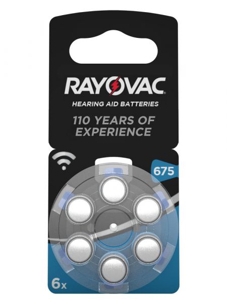 Rayovac Acoustic Special Gr. 675 Hörgerätebatterien 6er Blister PR44 Blau 1,45V 4600