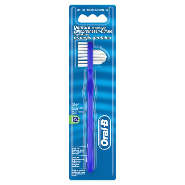 Oral-B 10x Oral-B Prothesenbürste 1 Stück Reinigung für Zahnersatz und Prothese weicher Dual Bürstenkopf 35 weich 91582196
