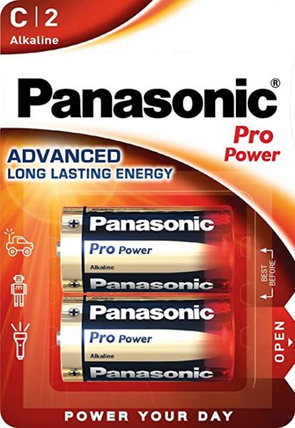 Panasonic Pro Power C Alkaline 2er Blister MN1400 LR14 Mezza Torcia 1,5 V LR14PPG/2BP