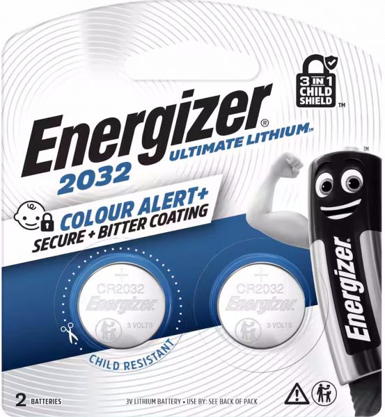 Energizer Ultimate Lithium 3V Zelle 2er Blister CR2032 IEC C Knopfzelle ECR20322