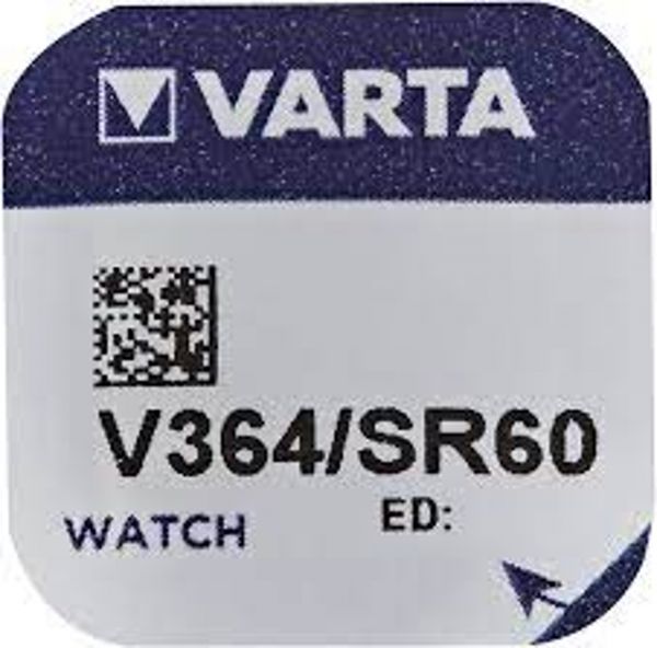 Varta 2x Watch V 364 Uhrenzelle SR621 SW V364 (SR60) Silber-Oxid Knopfzelle 17mAh 1,55 V 1er Blister V 364