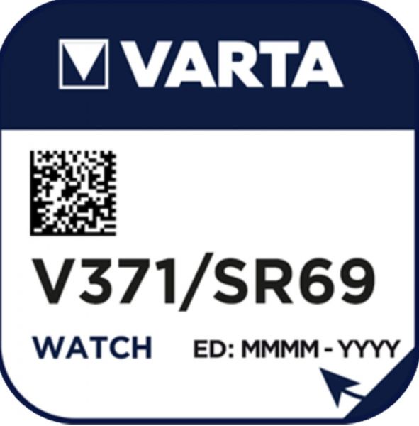 Varta Watch V 371 Uhrenzelle Knopfzelle SR 920 SW V371 Silber-Oxid 30 mAh 1,55 V 1er Blister V 371
