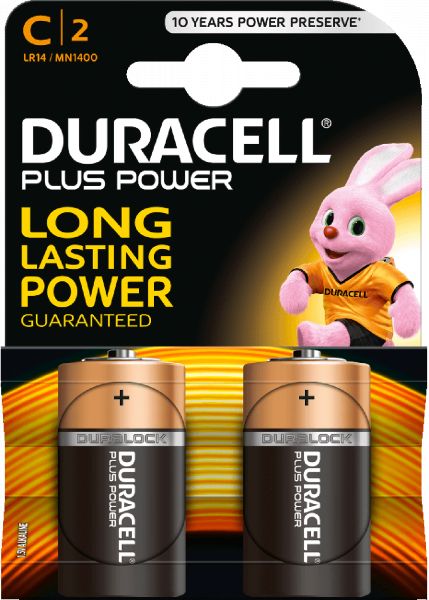 Duracell C LR14 Baby 1,5 V Alkaline Batterie 2er Blister MN1400 Mezza Torcia MN1400