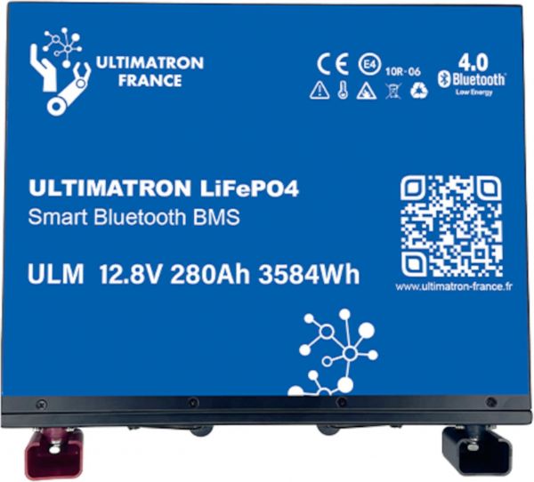 Ultimatron LifePo4 Lithiumbatterie 12,8 V 280Ah ULM-12-280 mit Bluetooth und Smart BMS integriert Batterie geeignet für den Einbau unter dem Sitz gem. § 12 Abs. 3 UStG ULM-12-280