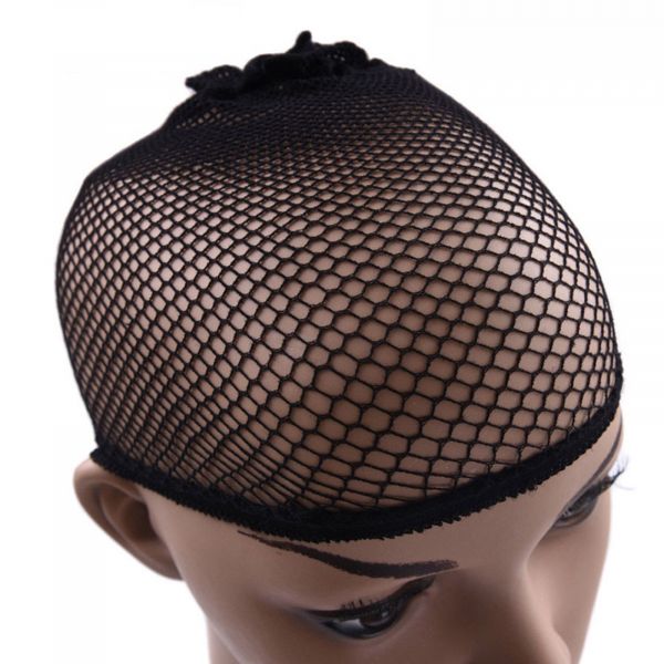 EWANTO Haarnetz Mesh Perückenkappe Unterziehhaube aus schwarzem Nylon mit offenem Ende HA-24