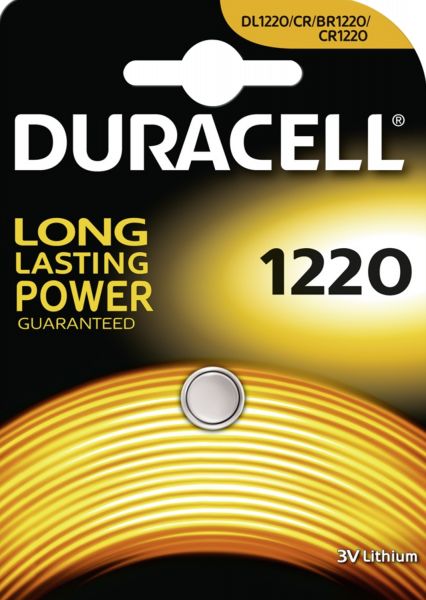 Duracell CR1220 Lithium Knopfzelle 3V 1er Blister DL/CR 1220 1220