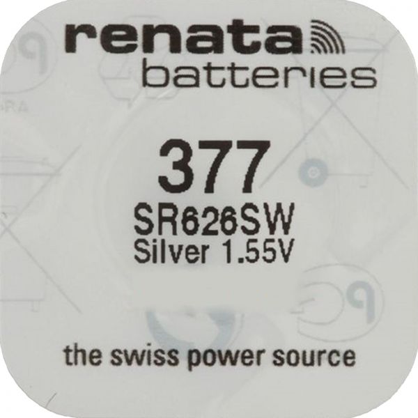Renata 100x Watch 377 Uhrenbatterie SR626SW MF 0% Mercury 1,55 V Battery 1er Blister 377
