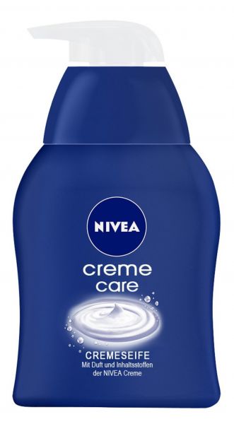 Nivea 100x Creme Care Cremeseife mit Duft und Inhaltsstoffen der NIVEA Creme Handseife milde Seife mit sanftem Schaum 250 ml