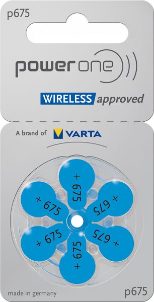 Varta Power One Gr. 675 Hörgerätebatterien 6er Blister PR44 Blau 24600 p675