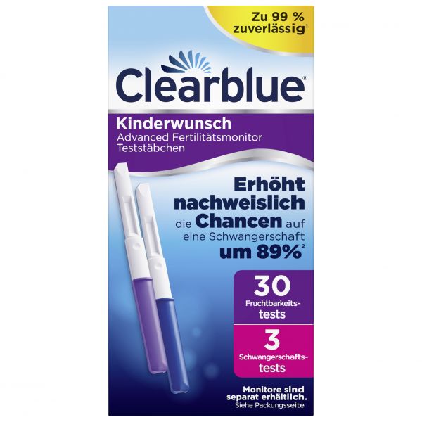 Clearblue Kinderwunsch Teststäbchen 30+3 für Advanced Fertilitätsmonitor