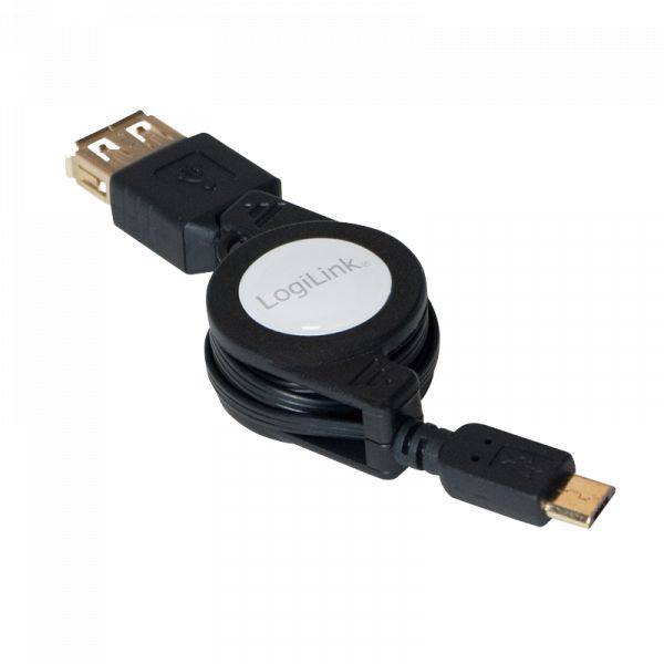 LogiLink Ausziehbares USB OTG Kabel AF Micro BM OTG 0,75m AA0069