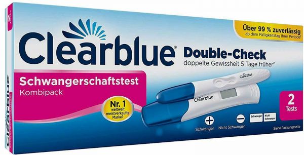 Clearblue 3x Schwangerschaftstest Double Check Kombipack (2 Tests)