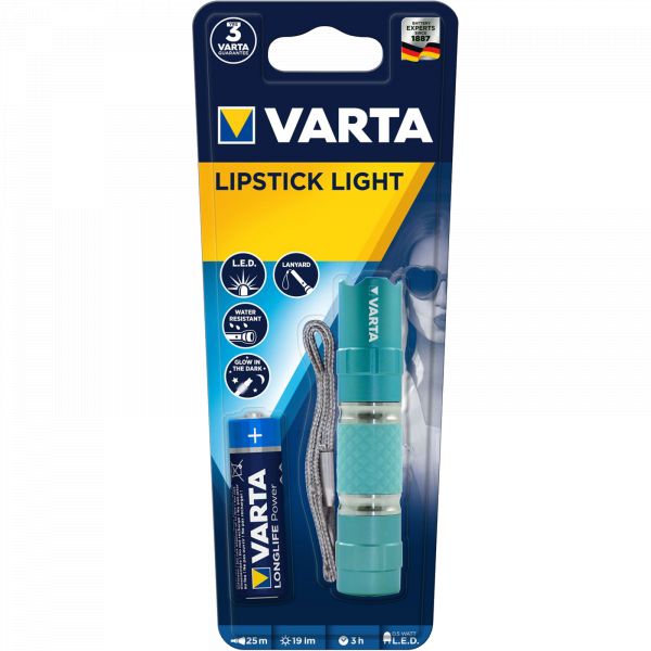 Varta Lipstick Light LED Taschenlampe türkis inkl. 1x AA VARTA Longlife Alkaline 1,5 V 16617